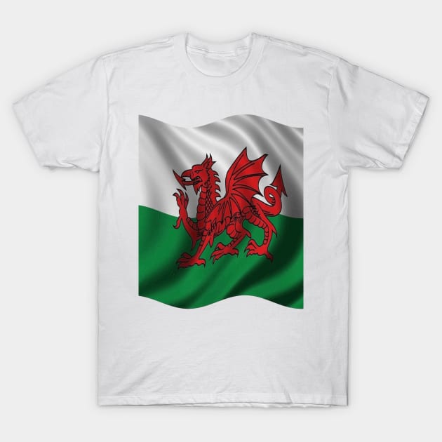 Y Ddraig Goch Welsh Flag T-Shirt by taiche